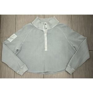 Free People Movement So Fly Henley Layer Top Light Green/Gray Size XL Athleisure